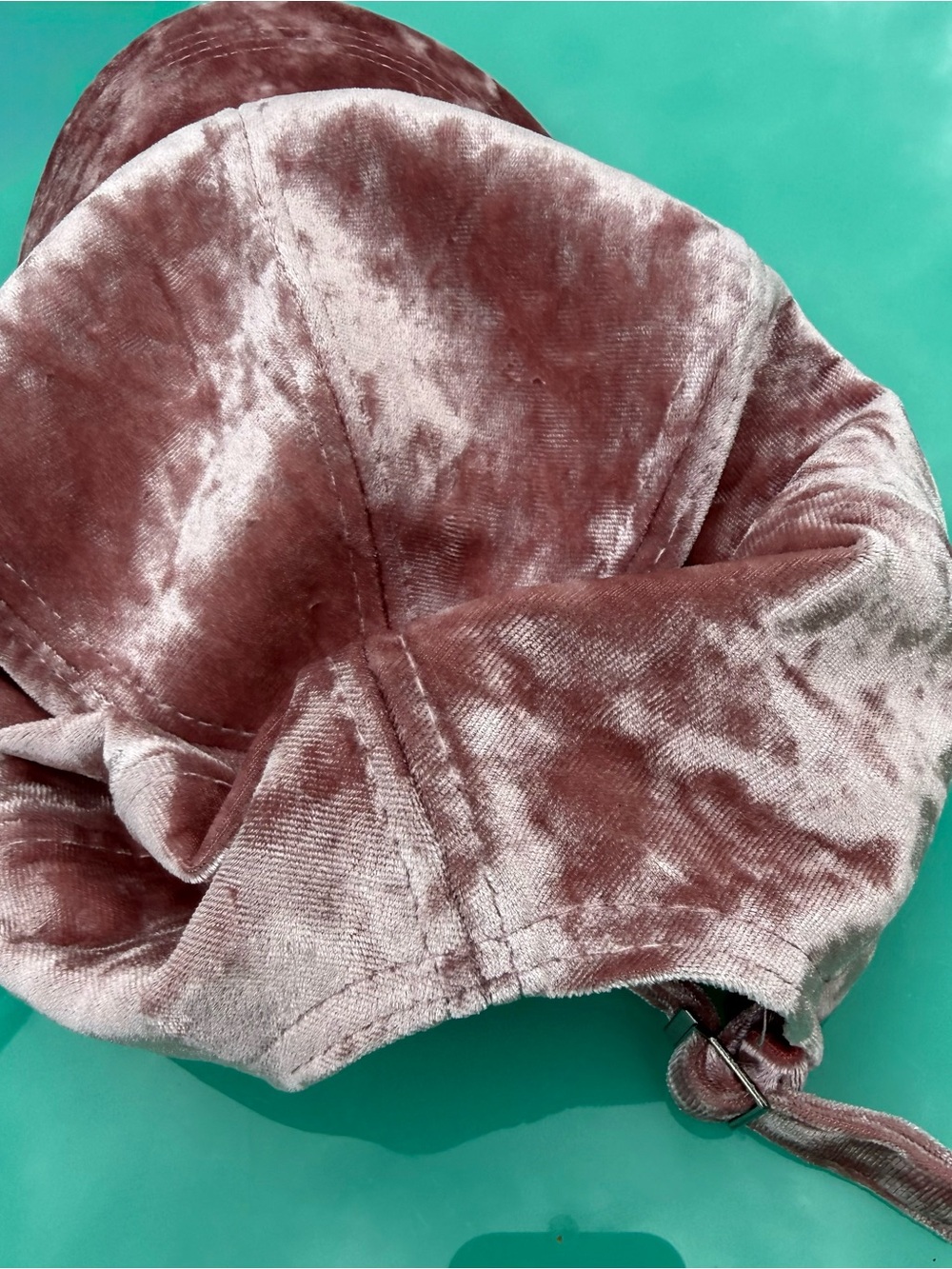 Plush Velvet Baseball Cap - Dusty Rose - Picture 3 of 4